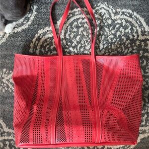 Chic Coral Perforated Tote Bag